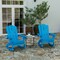 Merrick Lane Ridley HDPE Adirondack Chair with Cup Holder and Pull Out Ottoman, All-Weather HDPE Indoor/Outdoor Chair